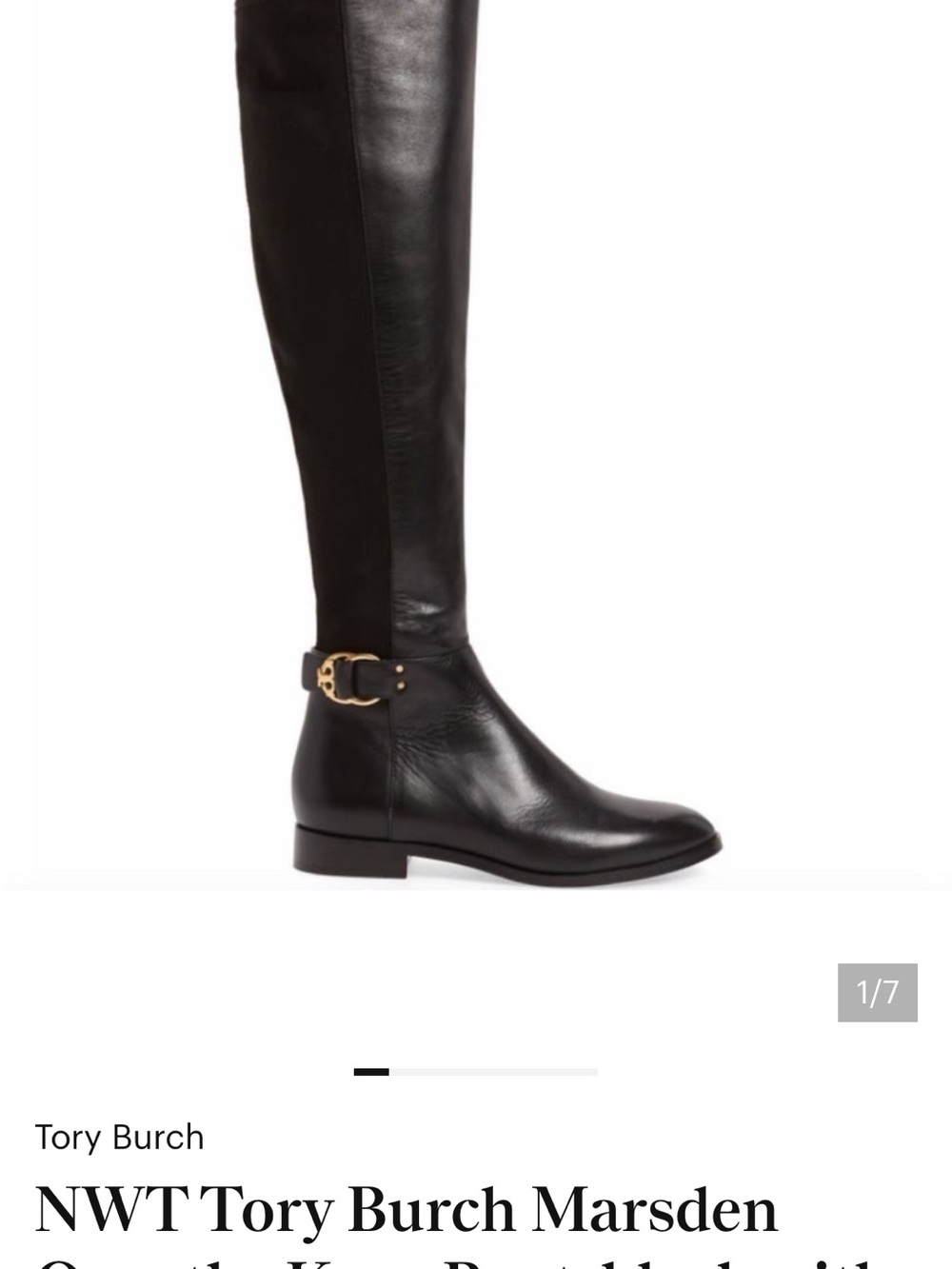 Tory Marsden Black Leather  Over The Knee Boots Size 7.5